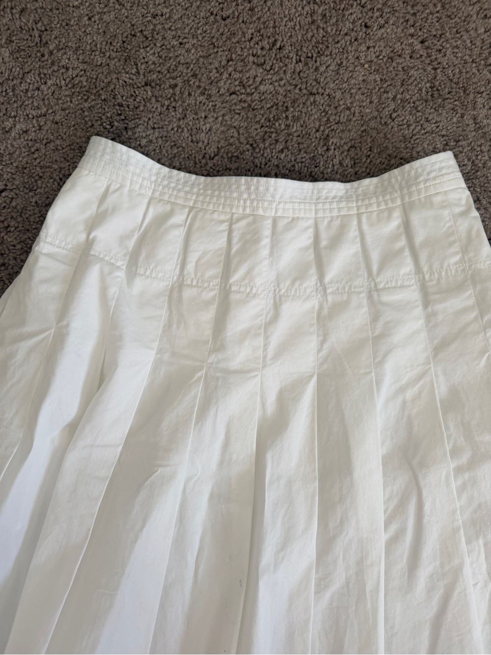 Madewell Cream Pleated Midi Skirt - Picture 2 of 7